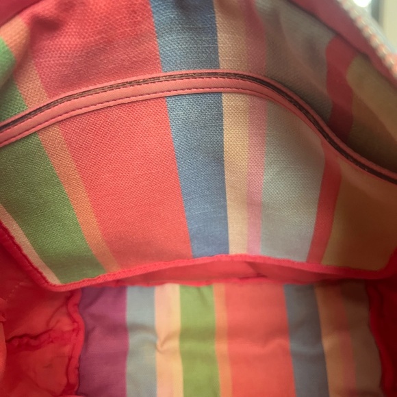 COACH Hamptons Legacy Striped Canvas & Leather Bag Clean EUC - Picture 7 of 14